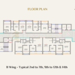 B wing, Floor 2-7, 9-12, 14
